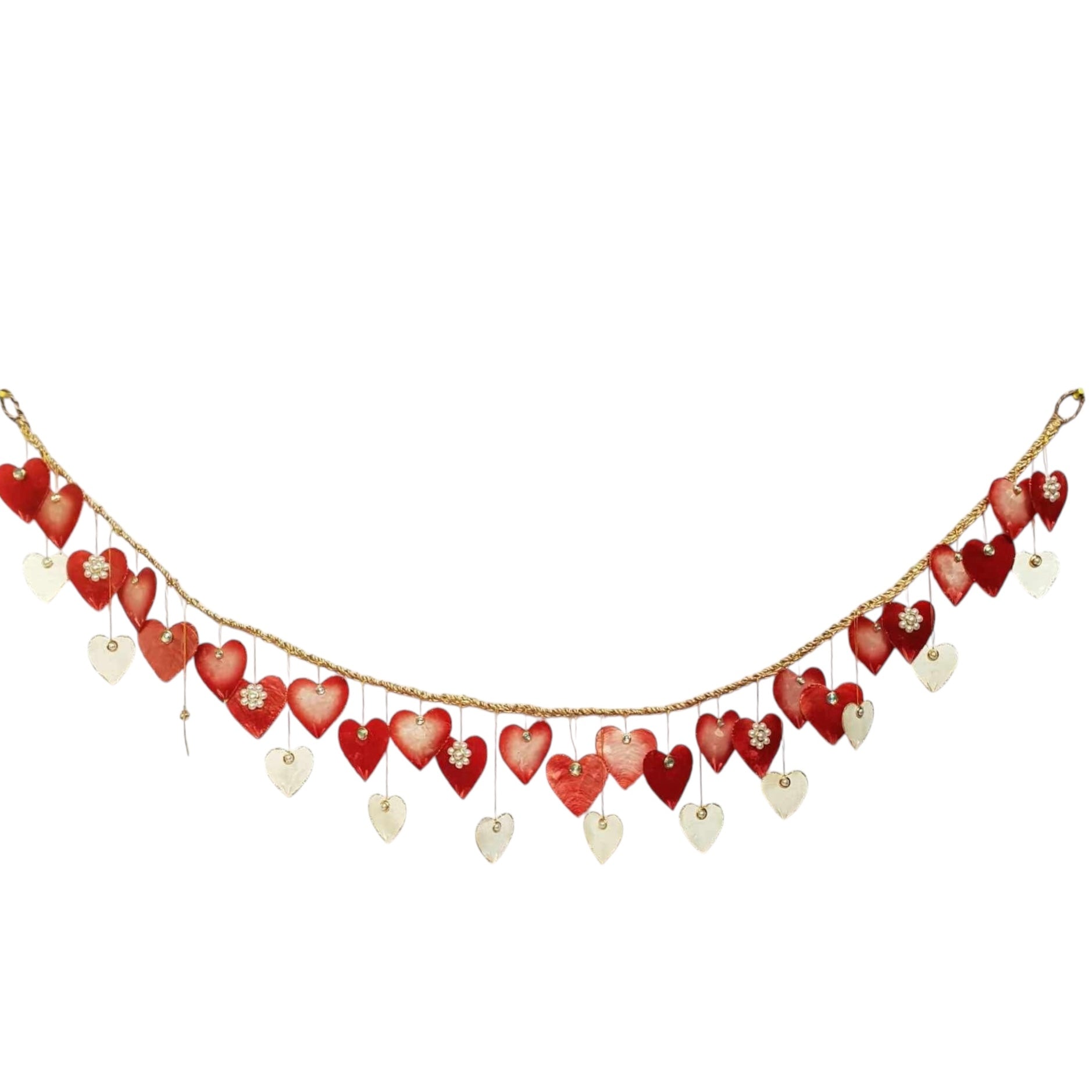 Jeweled Hearts Capiz Garland - Valentine's Day and Wedding Decor