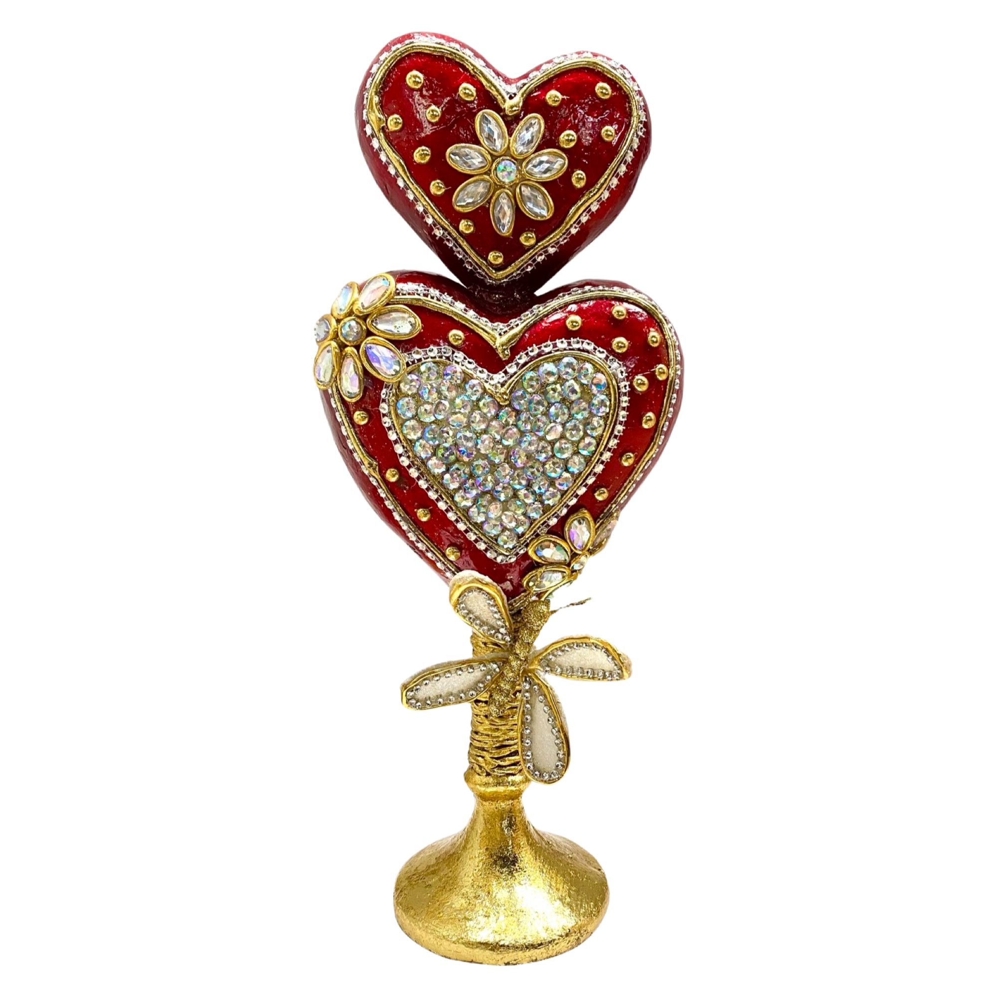 Jeweled Hearts Laminated Capiz Décor for Valentine`s Day HOLIDAY TRE