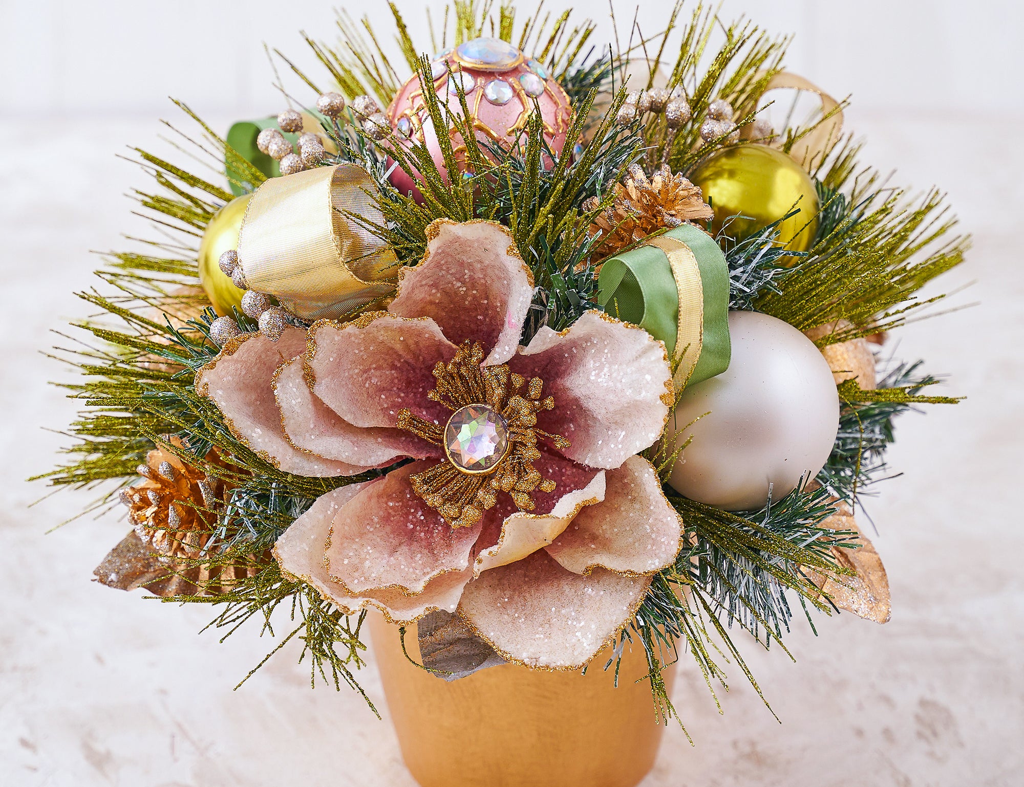 Blush Magnolia Arrangement with Pot