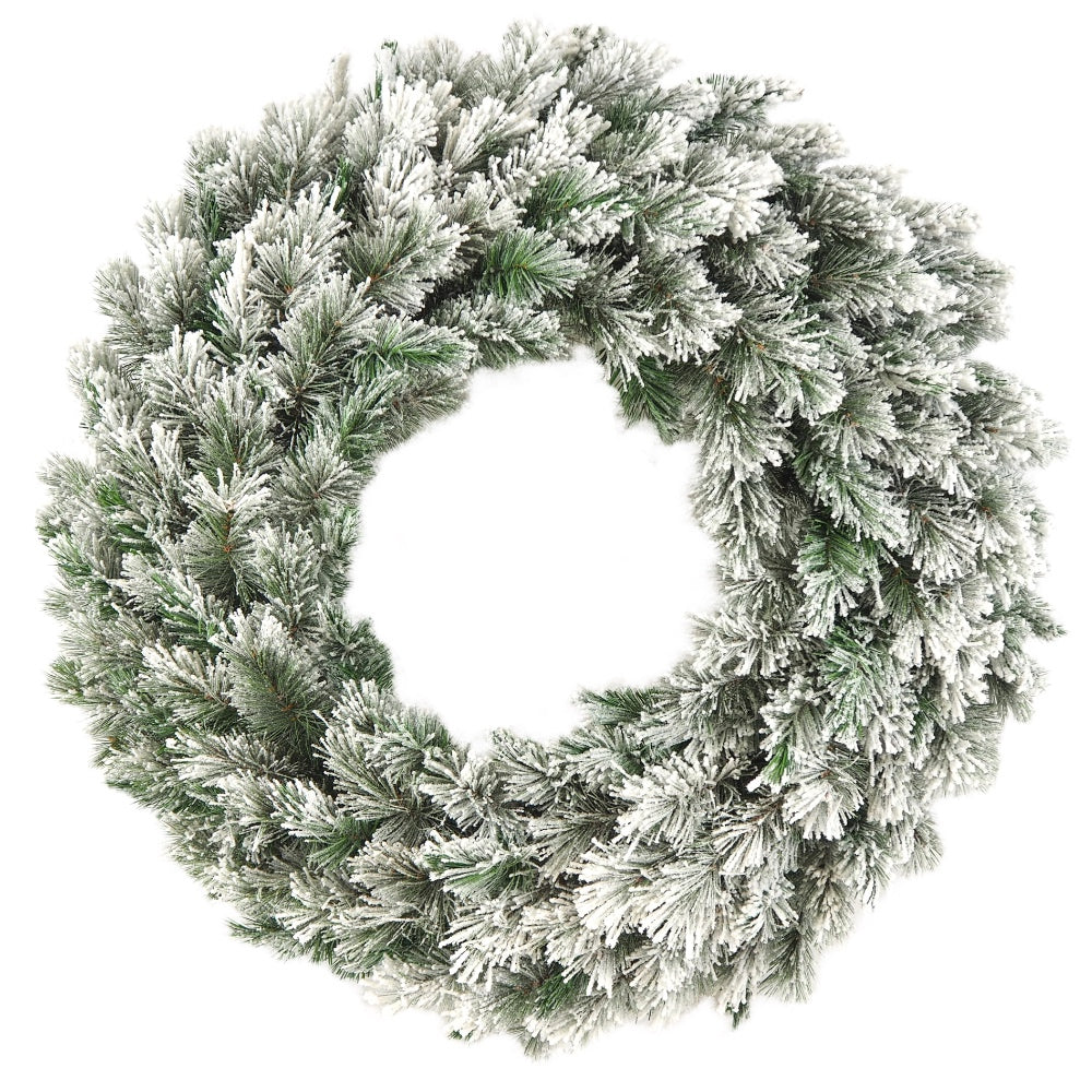 Flocked Vermont Wreath (30")