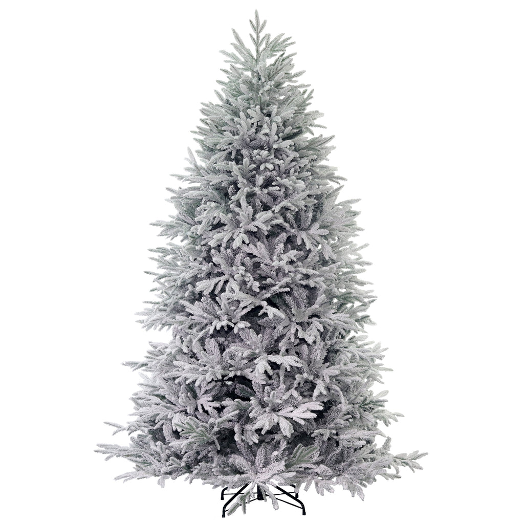 Flocked Colorado Spruce, Unlit (7.5') - Hinged Branches