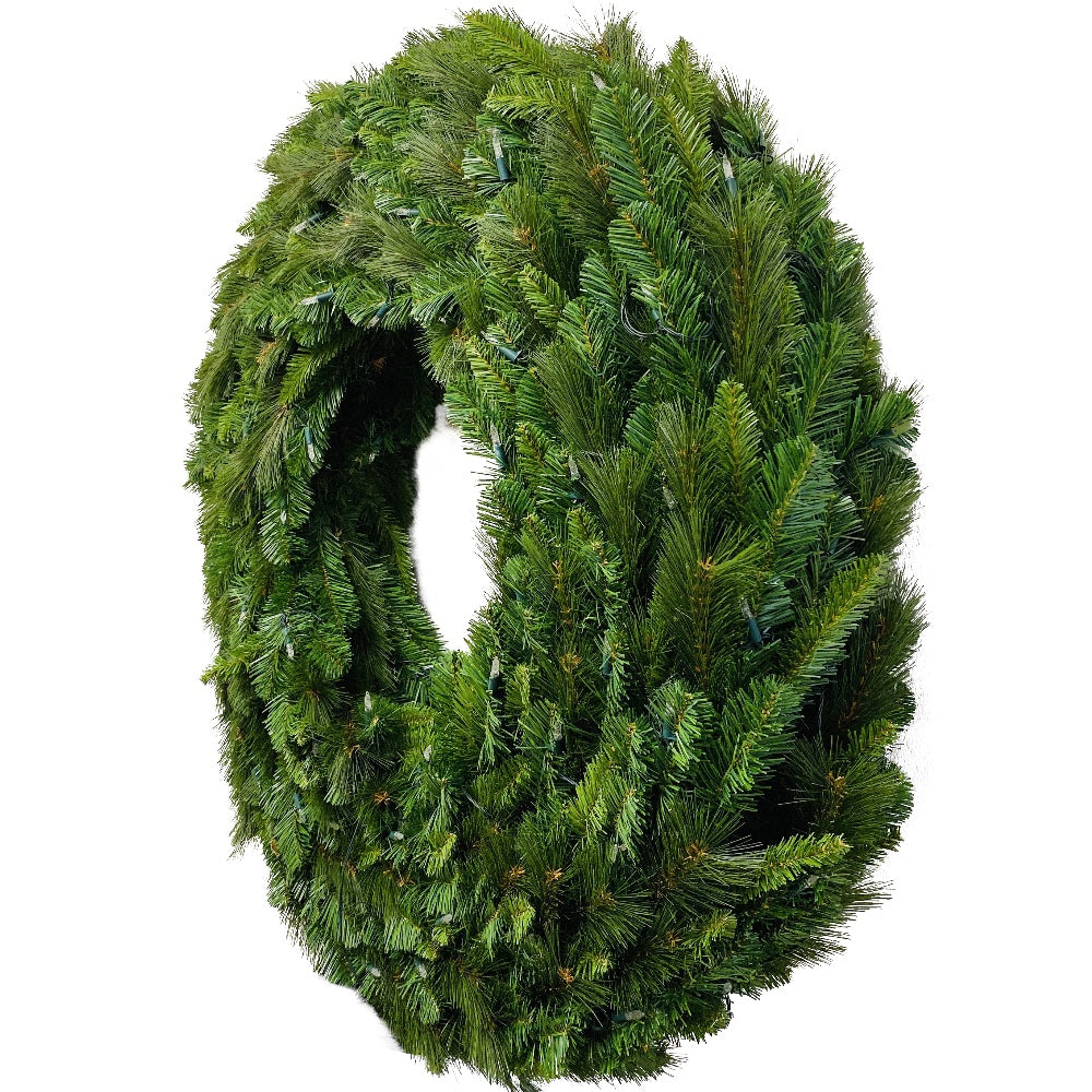 Grandville Double-Sided Wreath Prelit Clear LED