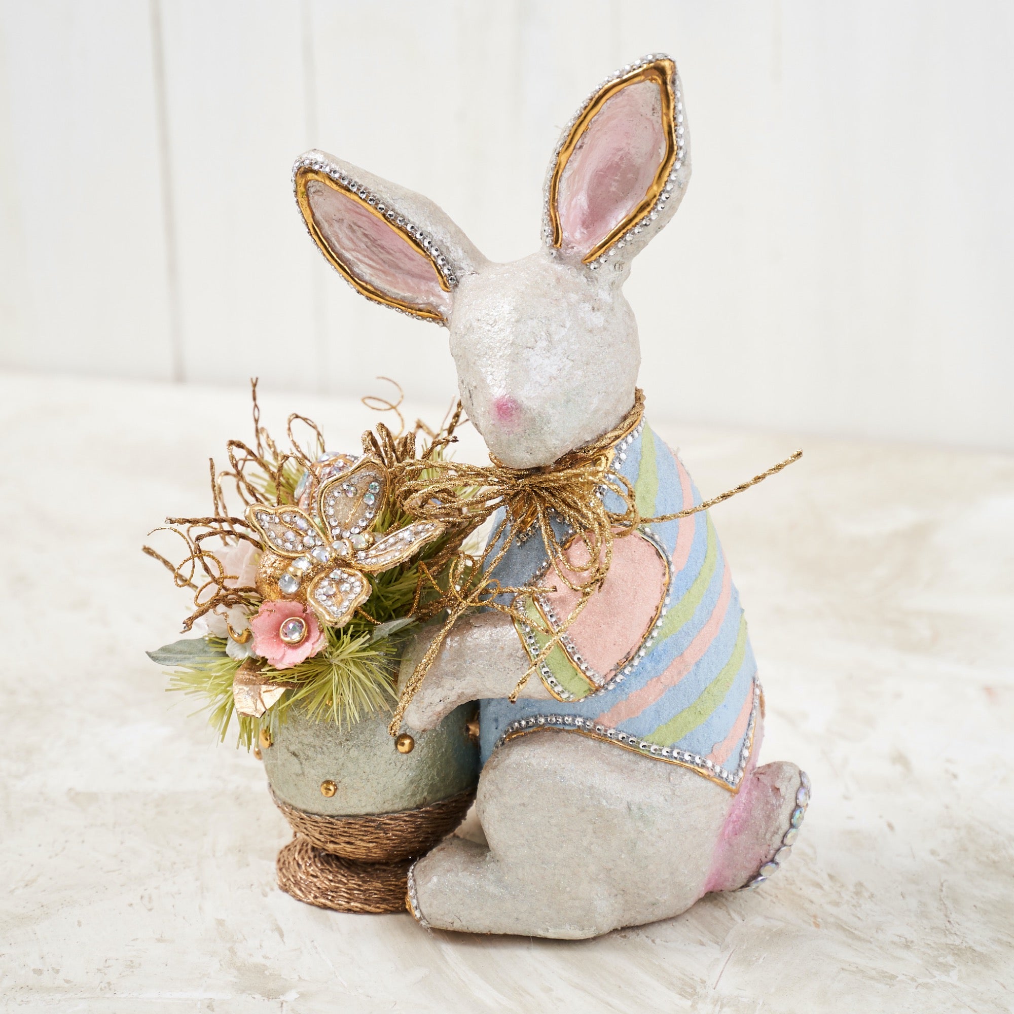 Marcarone Capiz Handcrafted Bunny Premium Centerpiece Easter and