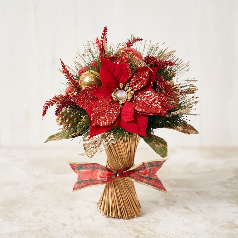 Red Poinsettia Standing Bouquet