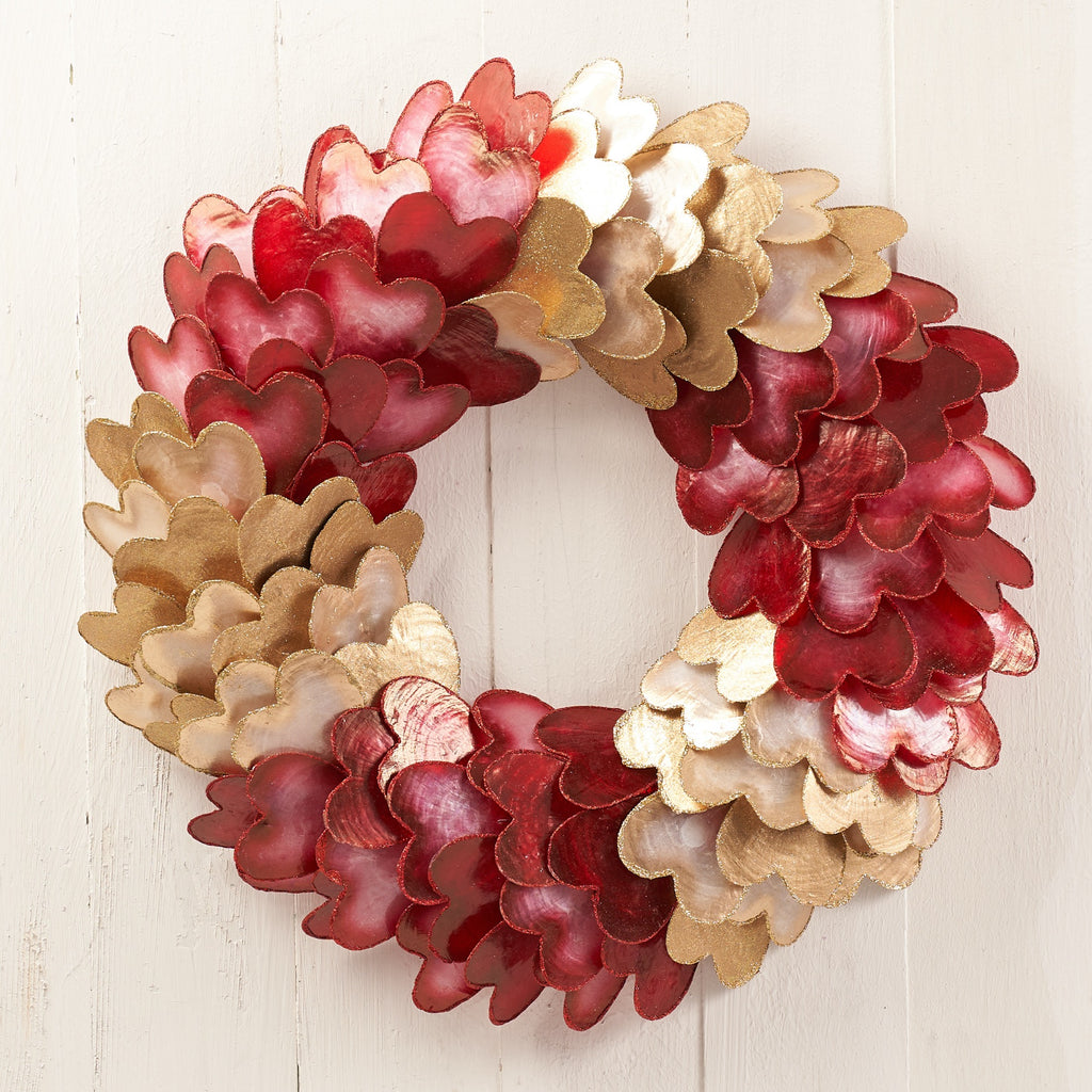 20" Capiz Heart Wreath