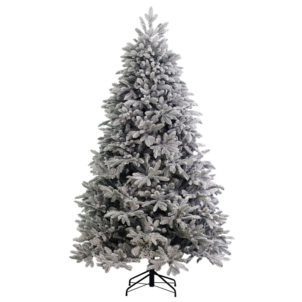 Flocked Norway Spruce, Unlit (7.5') - Hinged Branches
