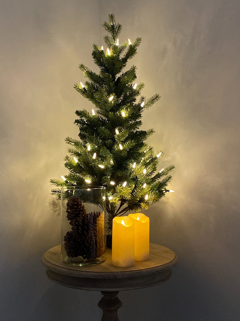 Christmas Tree Tabletop Icelandic Fir Color+Clear LED Battery Operated (3') - HOLIDAY TREE